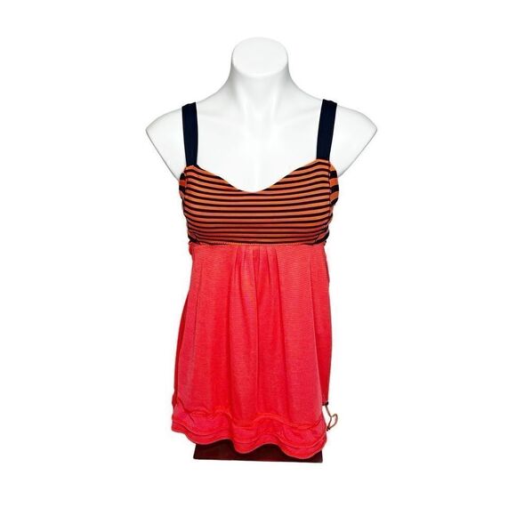 Lululemon run back on track tank top light flare/ inkwell stripe size 10 - Picture 4 of 16